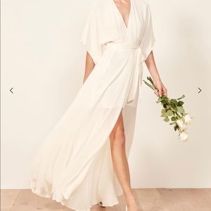 Reformation White Kimono Wrap dress